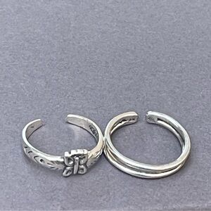 Silpada Silver Butterfly and Band Ring toe ring set